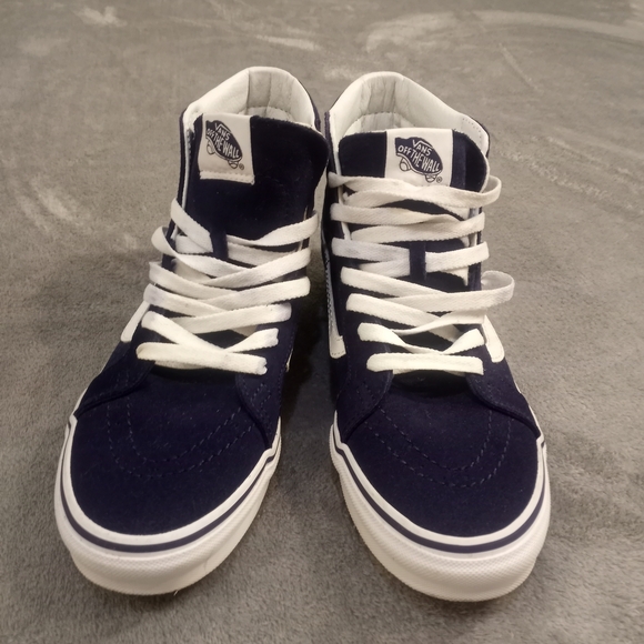 Vans Men's Blue and White High-Top Sneakers Size 7 - Picture 8 of 9